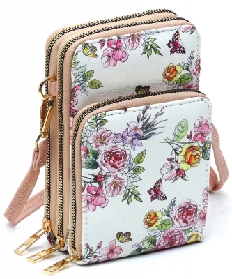 Fashion Crossbody Bag Cell Phone Purse AD081 BLUSH FLOWER